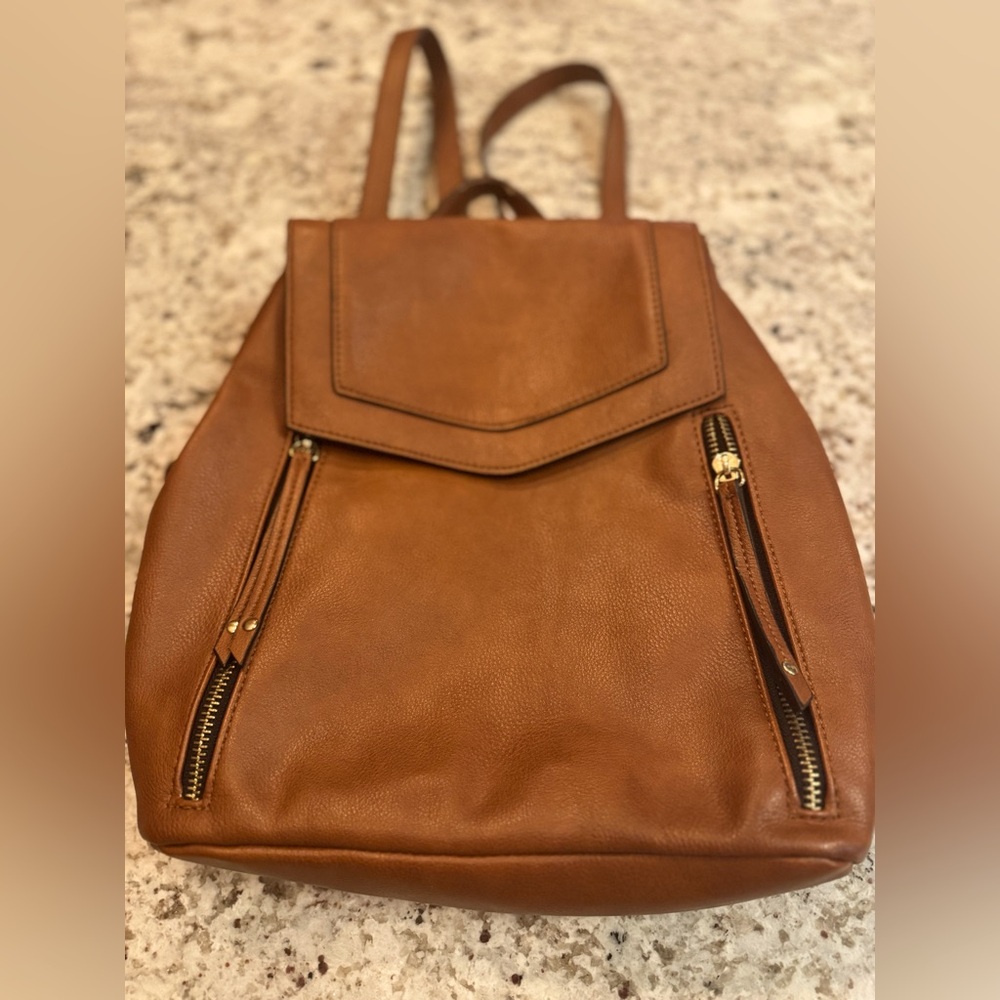 Express Brown Vegan Leather Backpack